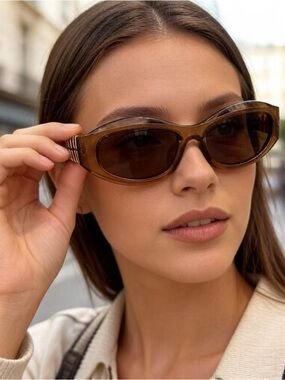 Miu Miu Brown Cat-Eye Sunglasses